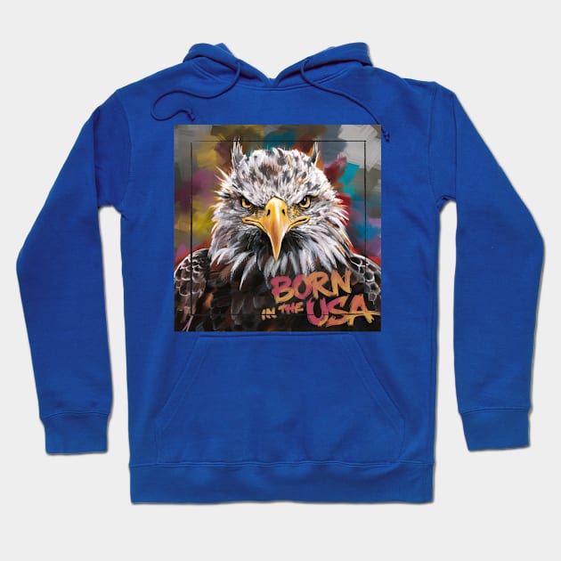 Born in The USA [Eagle-3] Hoodie by JavaBlend